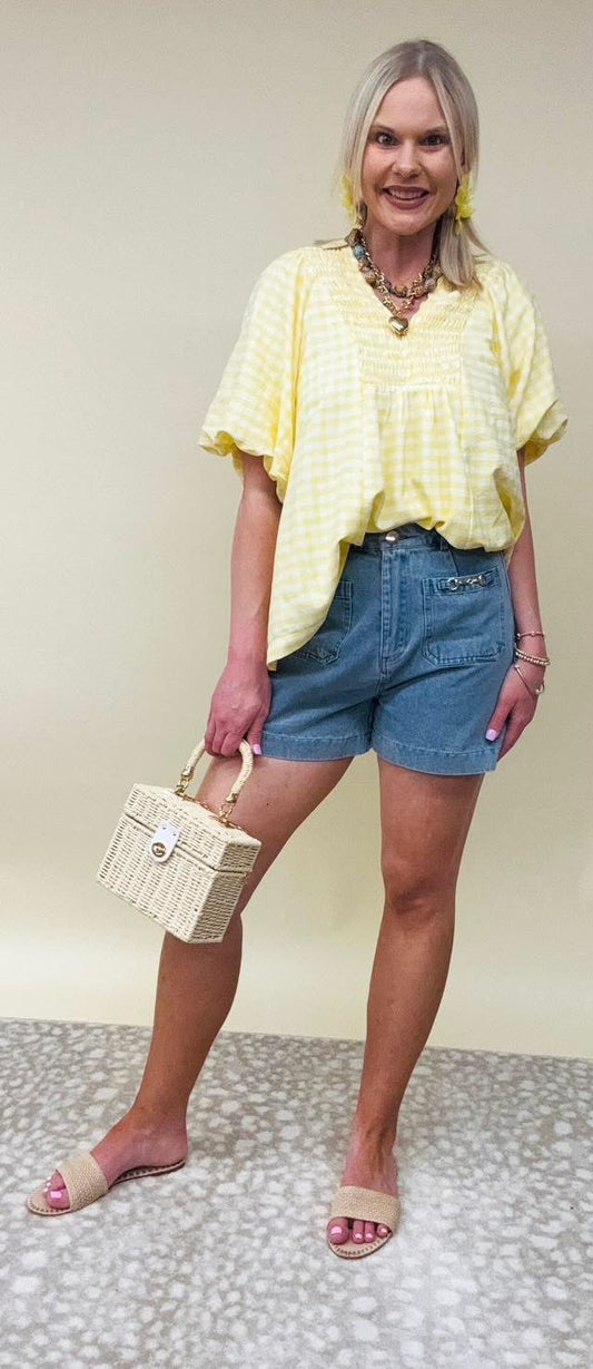 Sun-Drenched Yellow Gingham
