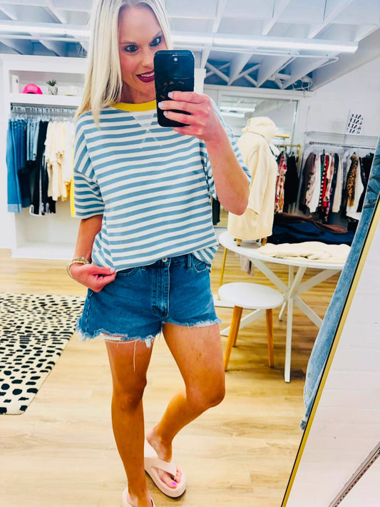 Uptown Girl Striped ColorblockTee