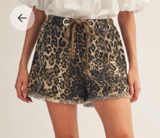 The Lola Frayed Leopard Shorts