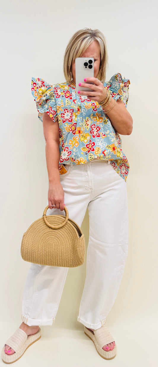 Sidewalk Cafe Floral Blouse