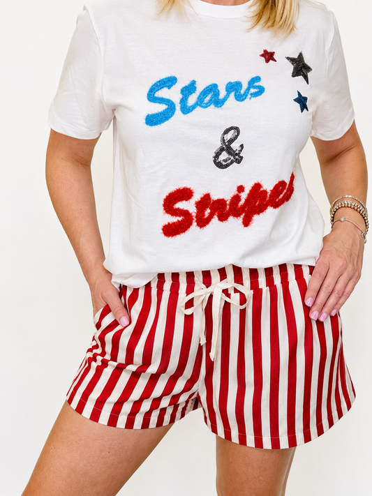 Freedom Stripe Red Striped Short