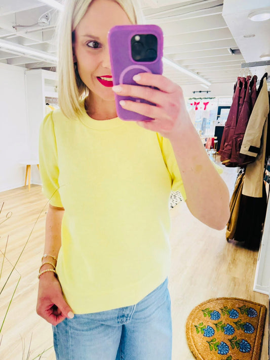 Puff Short Sleeve Crew Neck Top