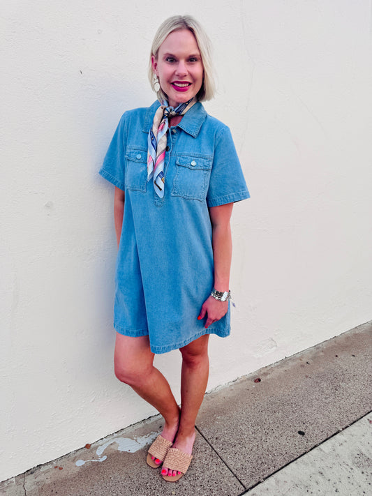 Perfect Afternoon Denim Dress