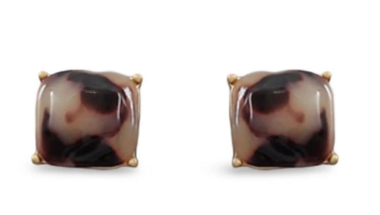 Light Tortoise Shell Stud Earrings