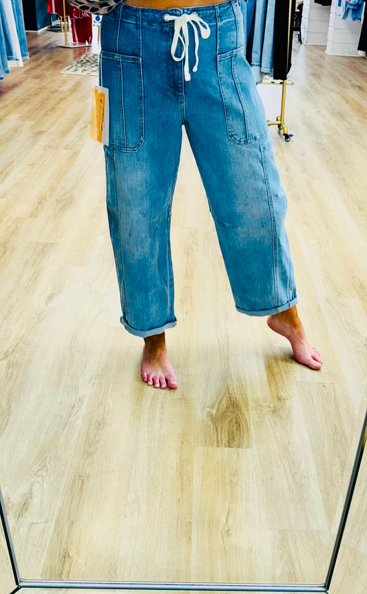 Risen High Rise Barrel Jeans
