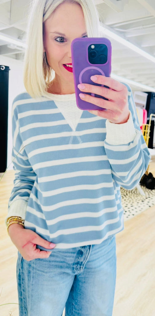 Everyday Stripe Blue Striped Top