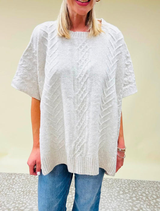 Chic Habits Cable Knit Poncho