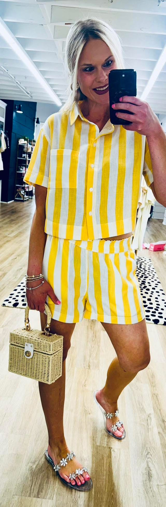 Uptown Muse Striped Short Set