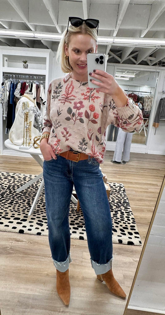 Bloom With A View Floral Sweater