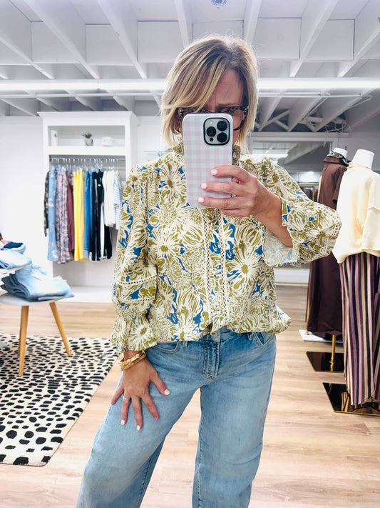 Freshly Picked Olive Floral Print Tp