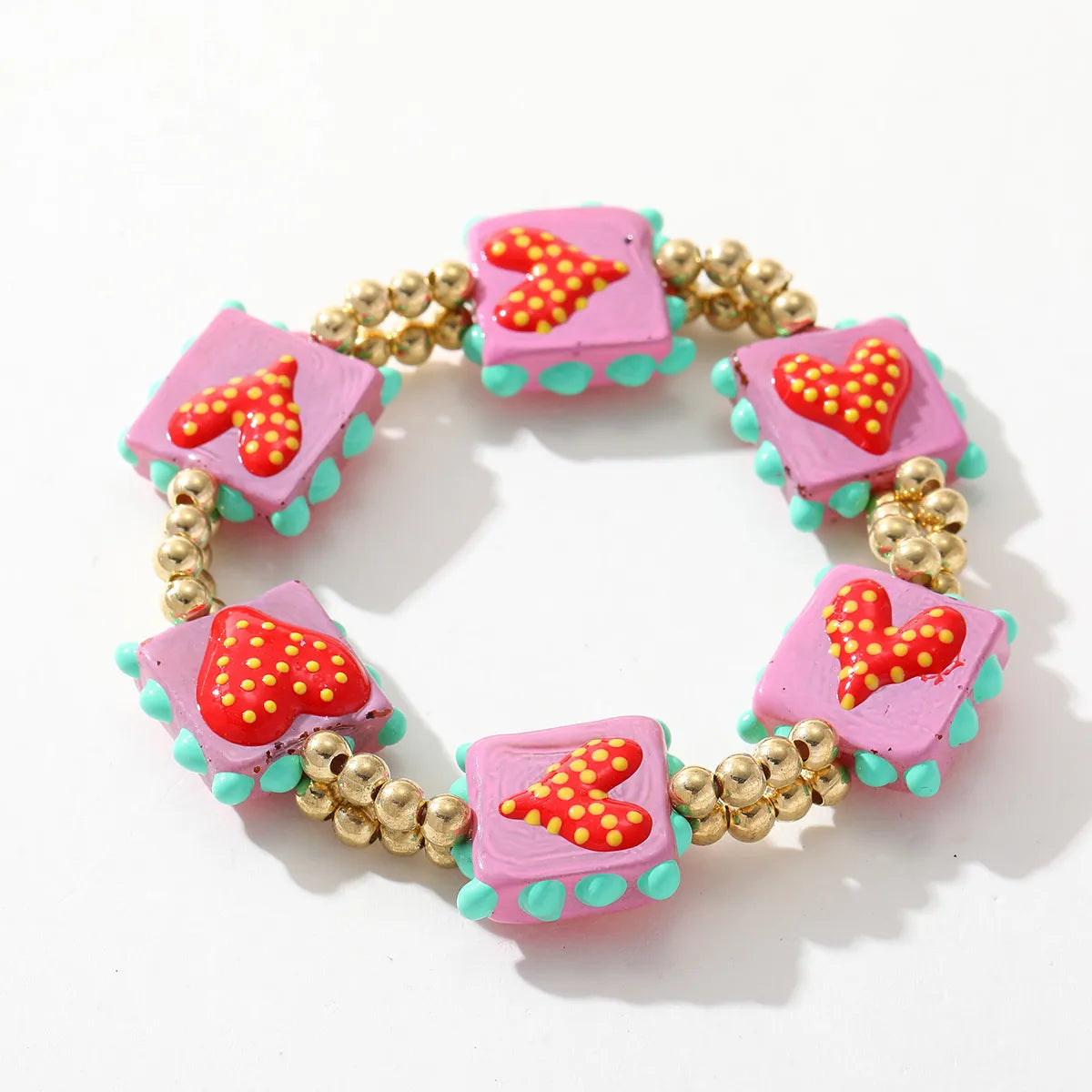Tickled Pink Heart StretchBracelet