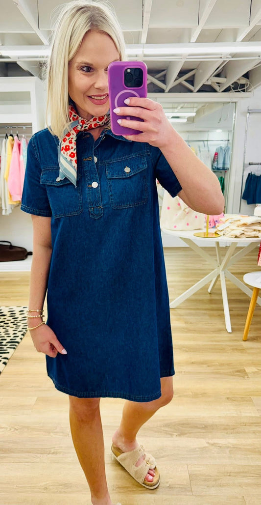 Easy Does It Denim Mini Dress
