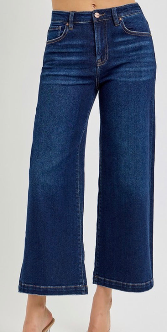 Risen High-Rise Dark Wide Leg Jn