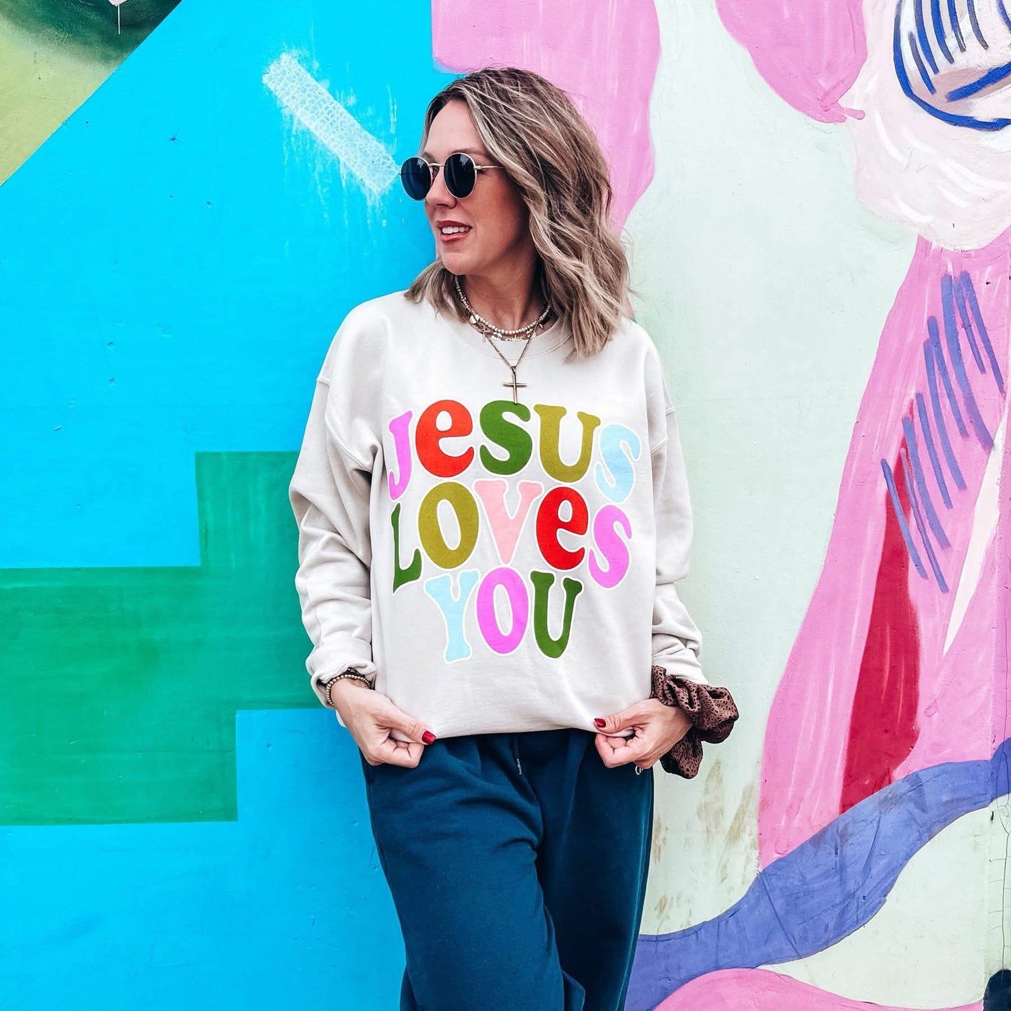 Jesus Loves You Sand Sweatshirt