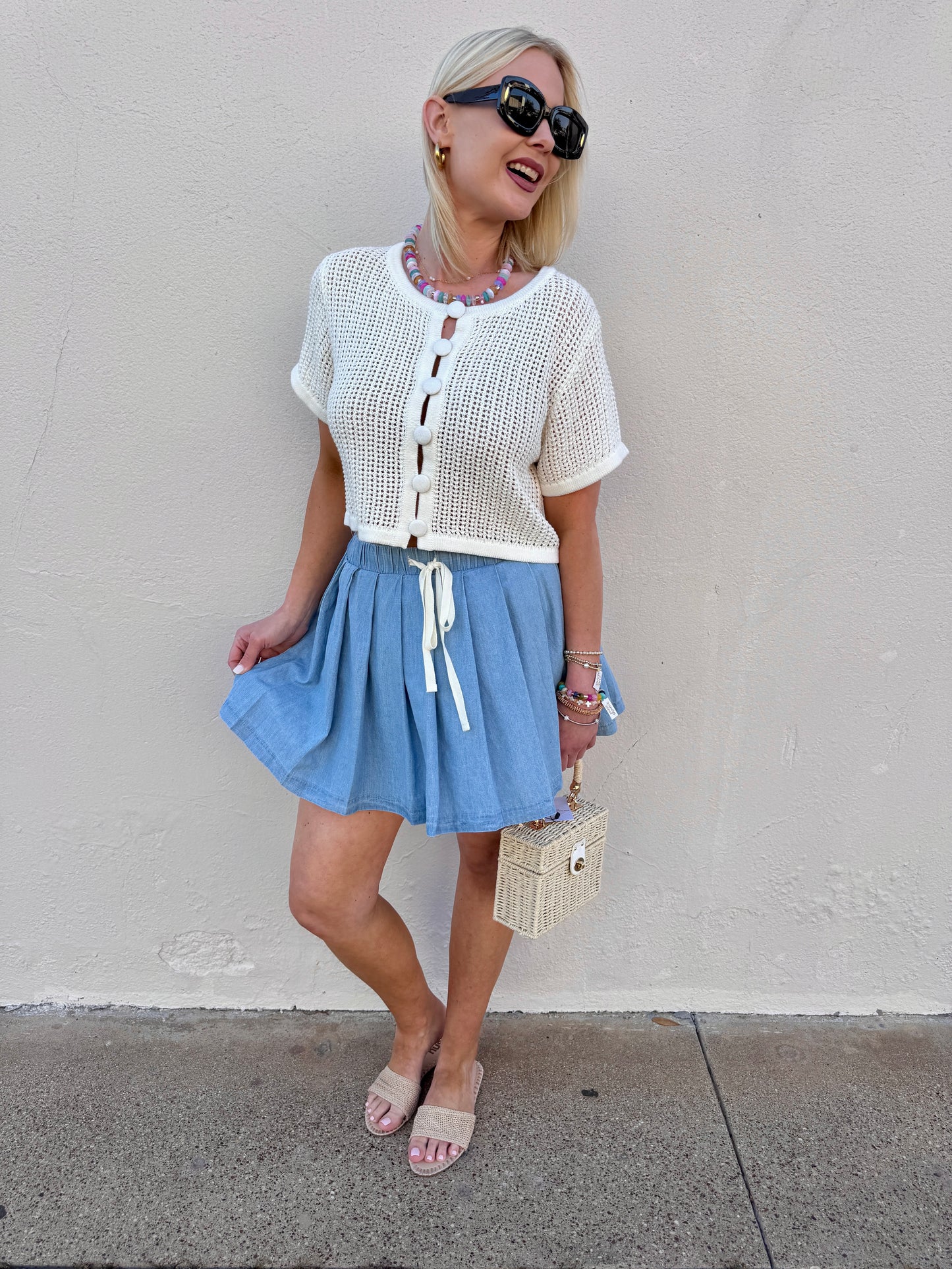 The Gabriela Denim Skort Lt.Blue