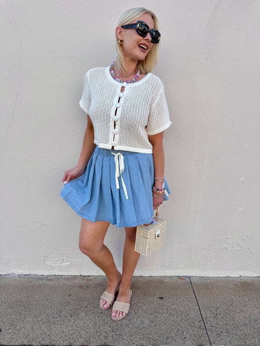 The Gabriela Denim Skort Lt.Blue