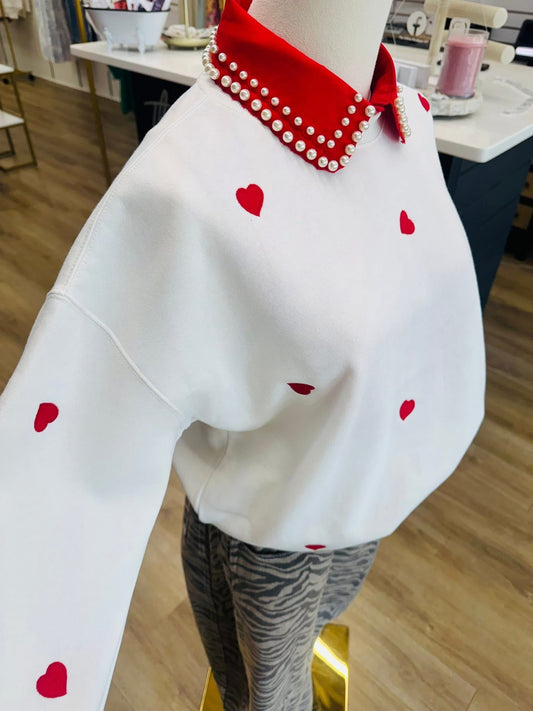 In Love Ivory Heart Sweatshirt