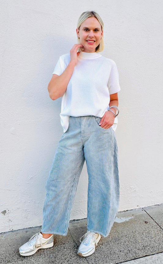 PinStriped Barrel Jeans