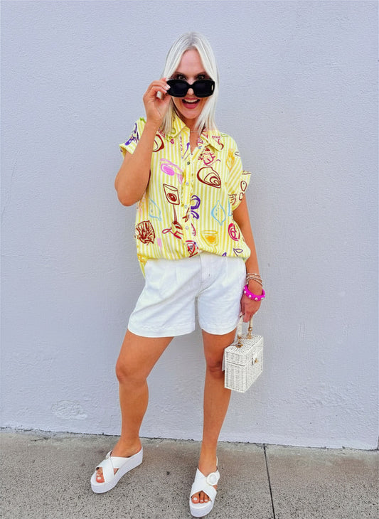 Tropical Treasures Yellow ButtnUp