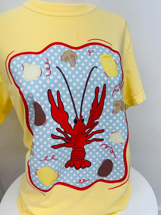Crawfish Boil Yellow Tee