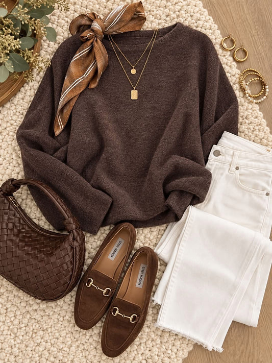 Espresso Lane Boat Neck - Cocoa