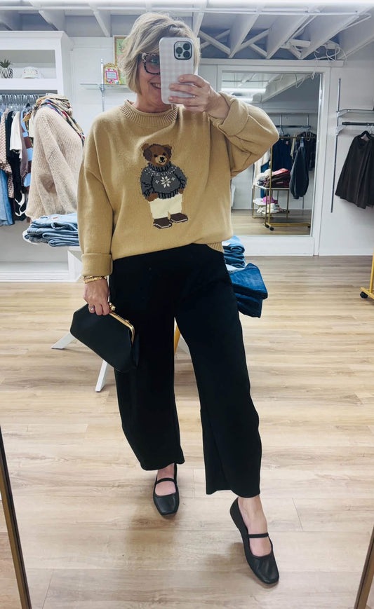 Teddy Bear Crew Neck -Khaki