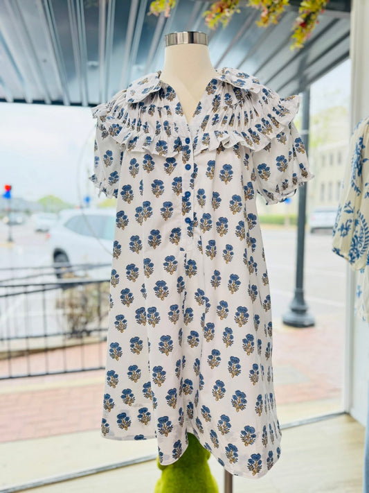 Ruffled Floral Mini Dress
