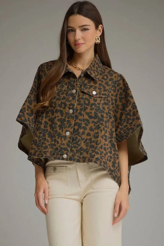 Kit Leopard Poncho Jacket