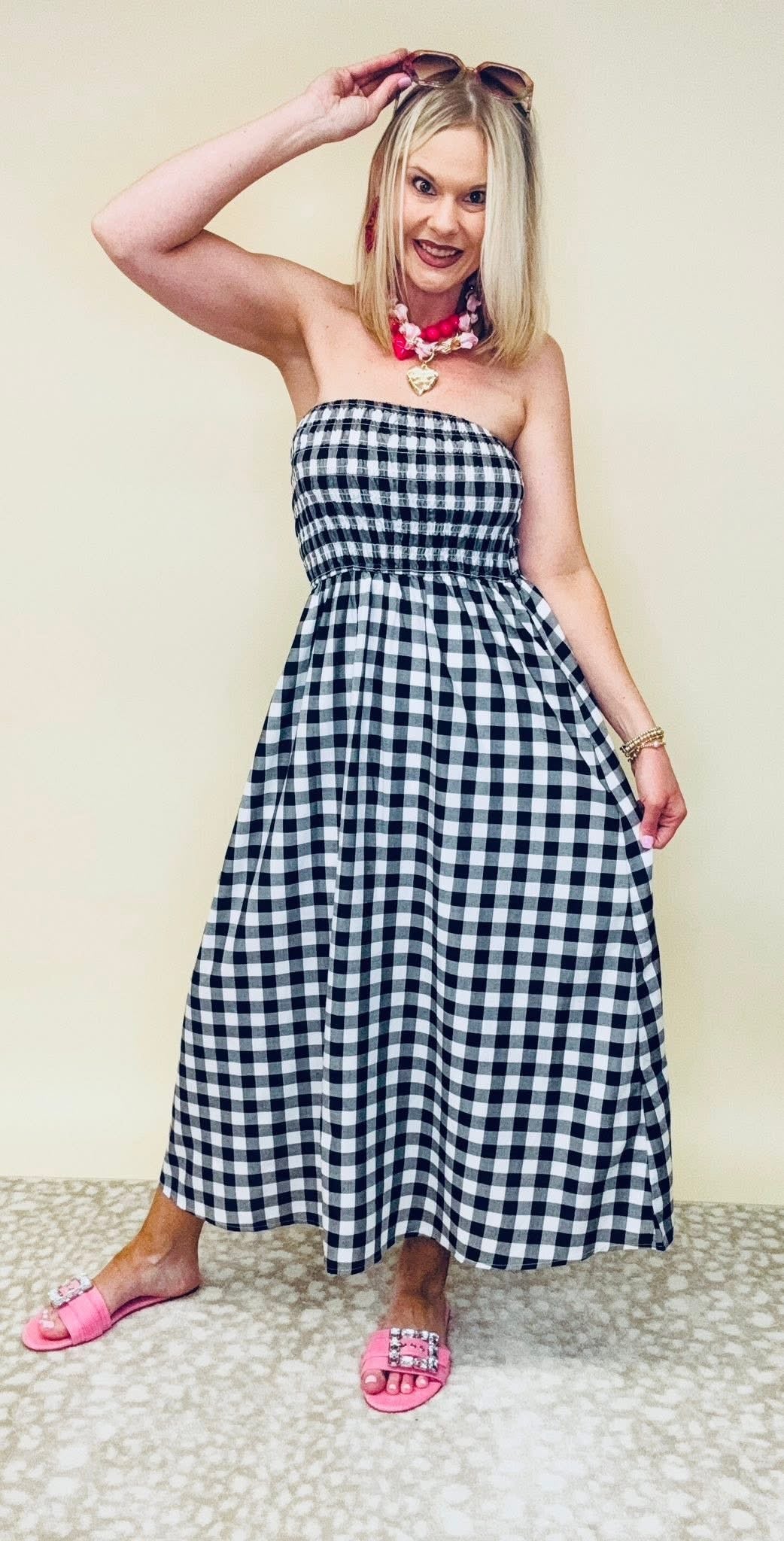 Cheerful Check Black Gingham