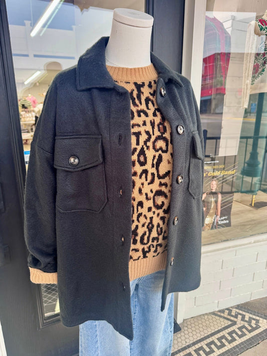 Farrah Leopard Jacquard Sweater