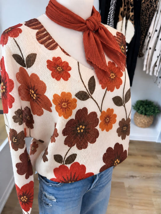 Autumn Charm Floral Sweater