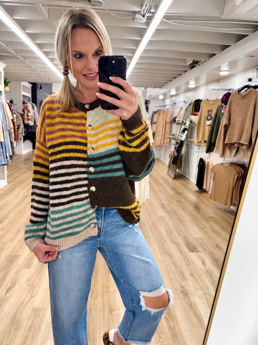 Fall Forever Multi Striped Cardigan